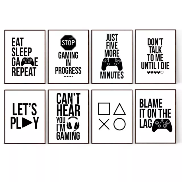 Gaming Prints Boys Bedroom Decor Gamer Poster Games Room Wall Art Teen Gifts Men