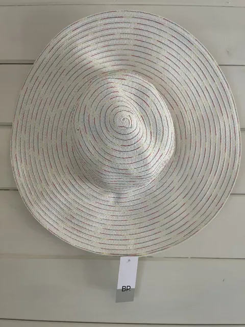 NWT BP. Nordstrom Floppy Straw Sun Hat White Rainbow