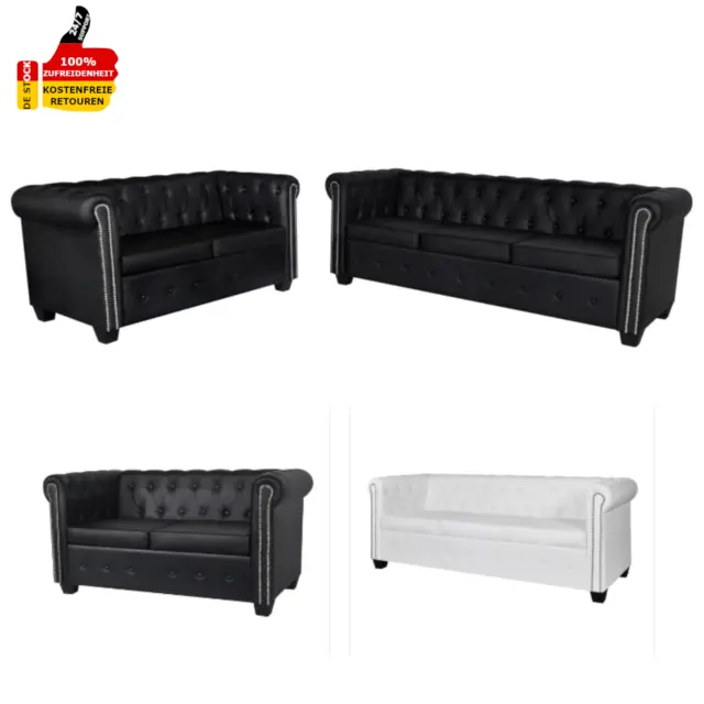 Chesterfield Sofa 2 bis 3-Sitzer Kunstleder Couch Bürosofa Polstermöbel Stilsofa
