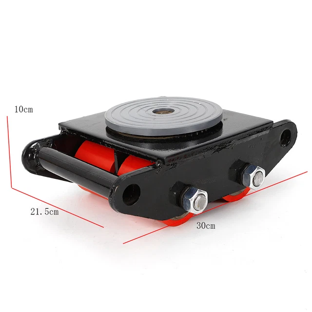 Rulli per carichi pesanti 360° 6 toni telaio di trasporto rulli blindati 4 scooter Dolly nero