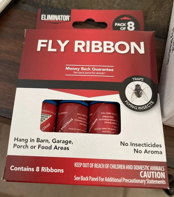 Eliminator Fly Ribbon Strips Traps Flying Insects Pack Of 8