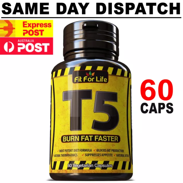 T5 FAT BURNER CAPSULES - 60 Veg Caps Premium Quality FAST POST AU