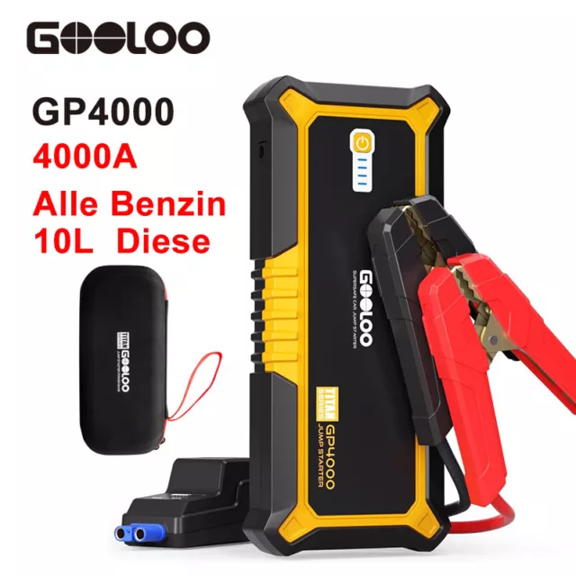 GOOLOO GP4000 Auto Starthilfe Jump Starter 4000A Ladegerät Booster Powerbank DE