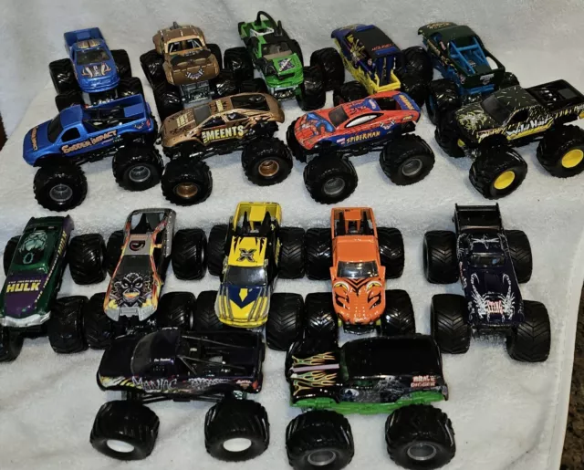 Monster Jam Group Of 16 Used Trucks Good Condition Mixed Lot One Low Price