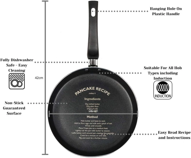 Premier Cookware Essentials Pfannkuchenpfanne - garantiert antihaftbeschichtete Krepppfanne