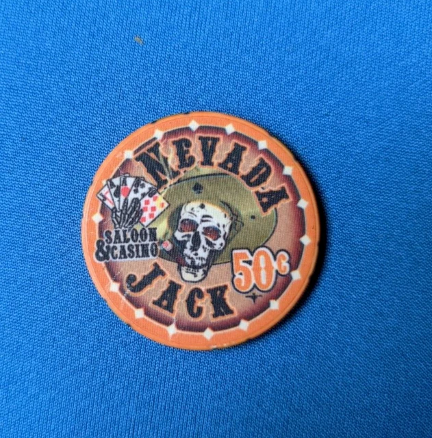 Nevada Jack Saloon & Casino 50 cent poker gambling chip