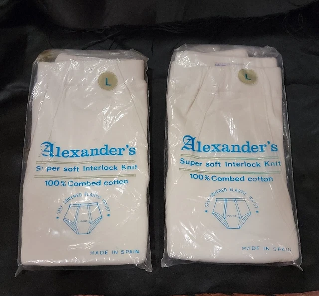 NOS Vintage Alexander's Men’s Classic White Briefs Size Large Underwear NIP
