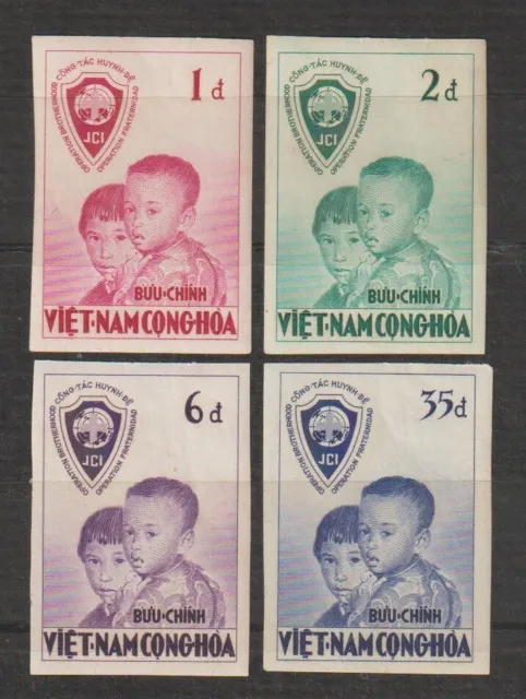 1956 South Vietnam Stamps Children Scott # 59-62 Imperf. MNH