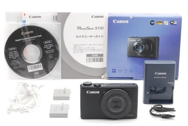 【NEAR MINT in Box】Canon PowerShot S110 12.1MP Digital Camera Black From JAPAN