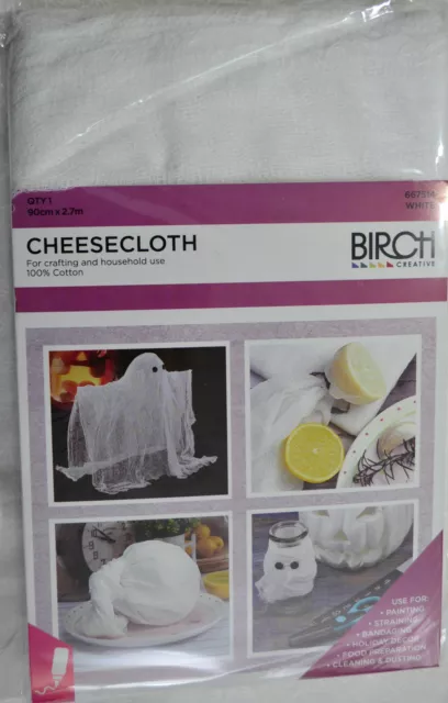 Birch CheeseCloth For Craft & Household Use 90cm x 2.7m 100% Cotton Cheese Cloth