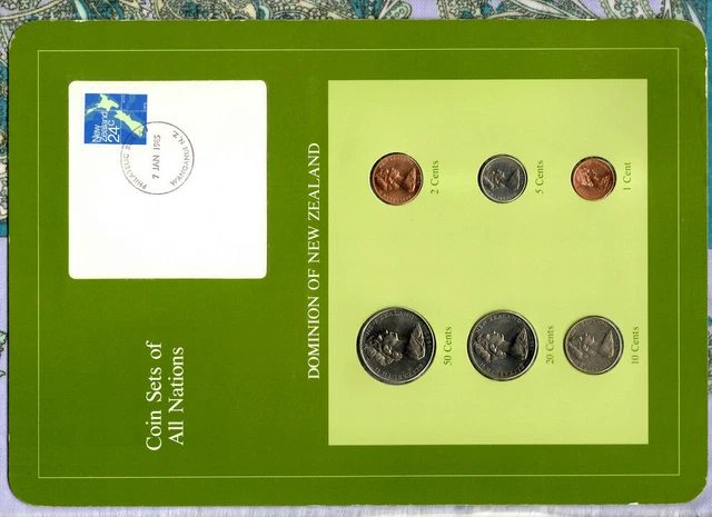 Coin Sets of All Nations New Zealand 1978-1984 UNC 10 cent 1978 7 JAN 1985