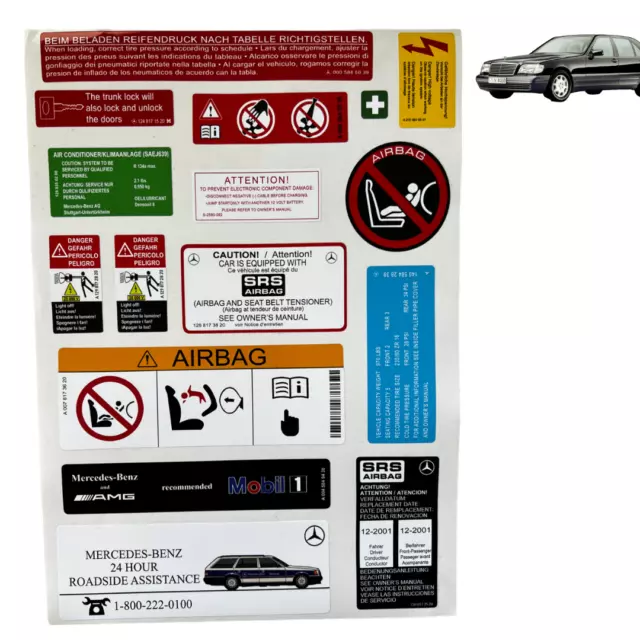 Aufkleber Sticker für Mercedes-Benz W140 S-Klasse S SE SEL