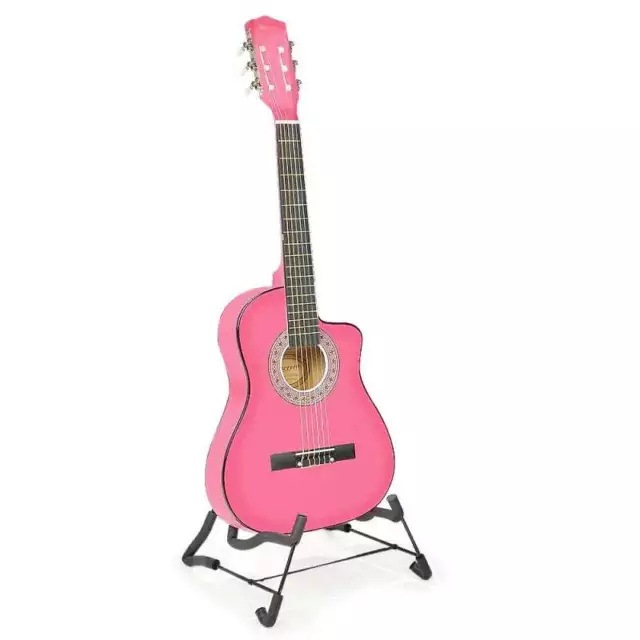 KARRERA 38IN CUTAWAY Acoustic Guitar with guitar bag - Pink $71.39 ...