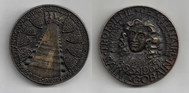 Médaille 300 ans de Saint-Gobain – 53 mm – par A. Jaeger – MID Collection