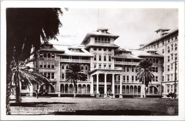 RPPC Moana Hotel, Honolulu, Hawaii - 1945 Photo Postcard - Soldier's Mail - WWII