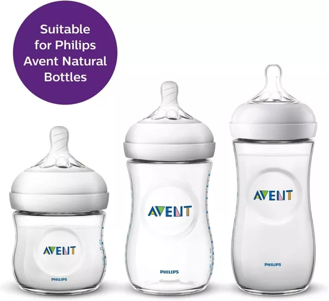 Philips Avent natürliche Zitze, 0 Monate +, Neugeborenenfluss, 2 Stück (1er-Pack) SCF041/27 3