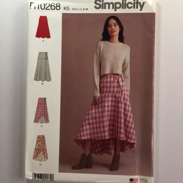 Falda Completa Acampanada Simplicity 10268 Yugo Swishy Alto Bajo Damas Nuevo Patrón Sin Cortar