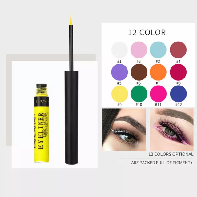 12 Colors Waterproof Eyeliner Liquid Eye Liner Pen Pencil Makeup Beauty Cosmetic