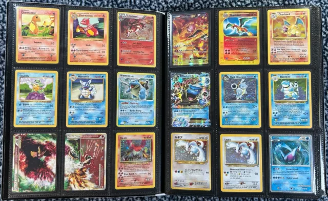 Vintage Pokemon Card Collection Lot Binder SL7 + Neo Lugia, Dragonite, Charizard