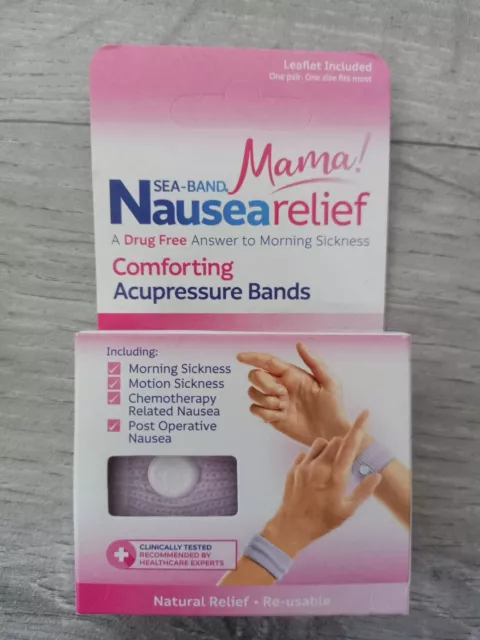 Sea Band Seaband Mama Acupressure Wrist Bands For Morning Sickness Pink - 1 Pair