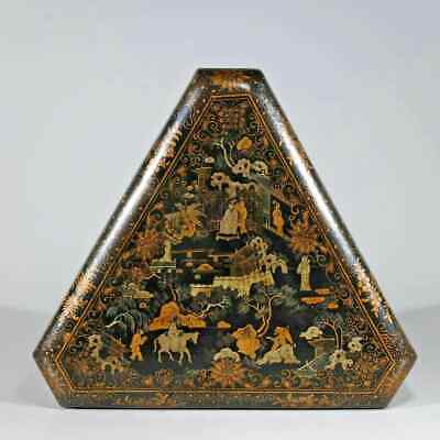 19th Century Chinese Canton Export Lacquered Games Box
