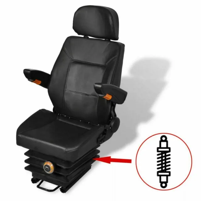 vidaXL Traktorsitz mit Federung Armlehne Rückenlehne Schleppersitz Treckersitz+