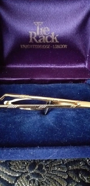 Vintage Genuine 1981 The Tie Rack Gold tone TIE CLIP In Original Box