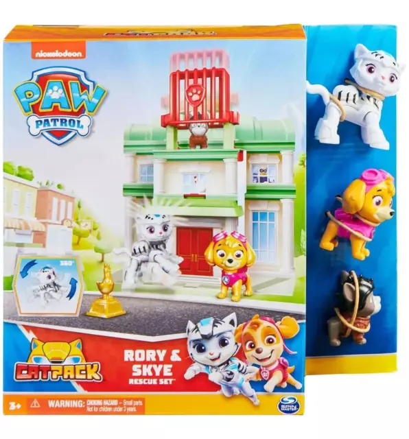 Figurine pour enfant Spin Master 6066331 - PAW PATROL Cat Pack Voiture  Transformable de Rory avec Figurine de Collection