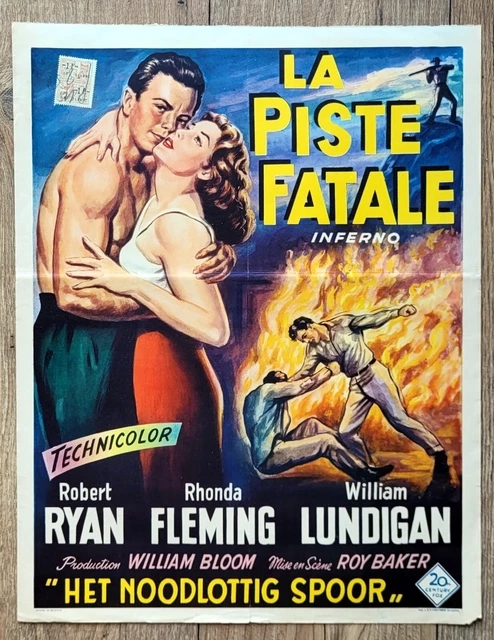 belgian poster western INFERNO, ROBERT RYAN, RHONDA FLEMING, WILLIAM LUNDIGAN