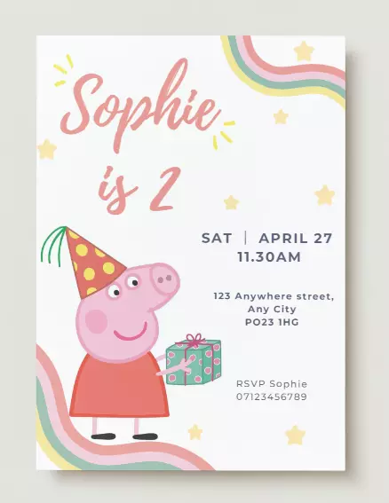 Bluey Birthday Party Invitation - Peppa Pig / Children's Invites