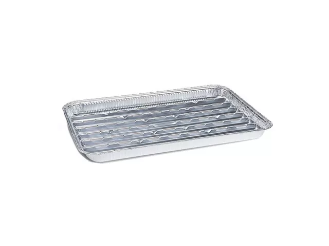 100 Alu Grillschalen Grillpfannen eckig 34 x 22 cm Aluschalen Grill (79075)