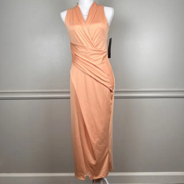 Rachel Rachel Roy Womens Faux Wrap Midi Semi-Formal Wrap Dress Size M Sleeveles