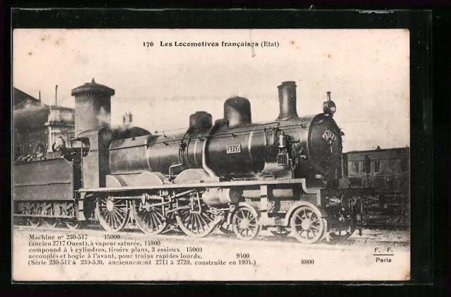 CPA Les Locomotives francaises, Machine no 230-517