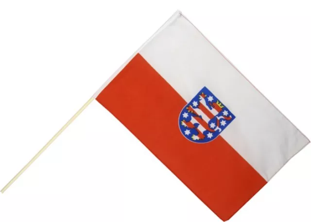 Stockflagge Stockfahne Deutschland Thüringen 60x90cm Fahne Flagge mit Stock
