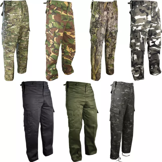 UK Men's Trousers Army Military Cargo Camo Camouflage Airsoft Pants Work Combat