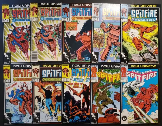 Lot of 10 Spitfire and the Troubleshooters #1-7, 10, 11 Marvel Comics 1986 DEAL!