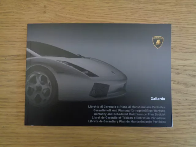 Lamborghini Gallardo NEW Service History Book