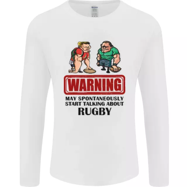 T-shirt a maniche lunghe da uomo Rugby May Start Talking About Funny Beer