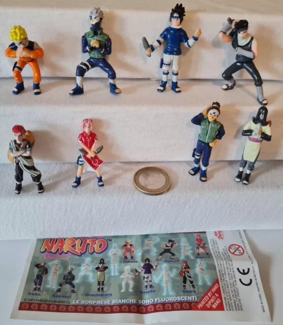 Naruto, kpl. Satz, 8 Figuren von Zaini mit Beipackzettel