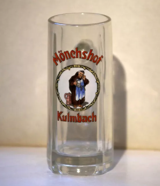 Bier Bierglas Glaskrug Henkel Mönchshof Kulmbach Vorkrieg 7/20 L