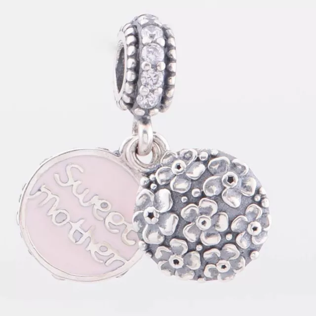 Exquiste Pandora Sterling Silver Sweet Mother Hanging Charm 791285CZ