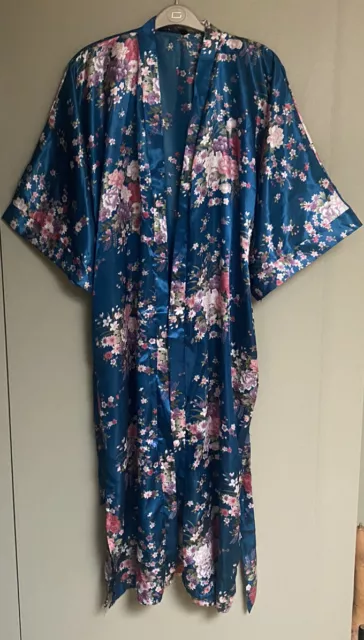 BABEYOND Fashion Ladies Satin Japanese Flowers Kimono Bath Robe Nightwear Gown
