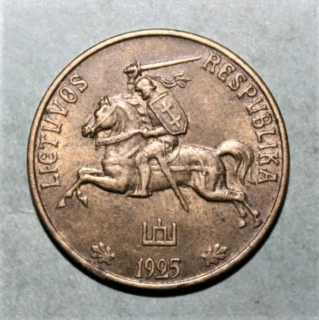 A11 - Lithuania 20 Centu 1936 Choice Uncirculated Brass Coin -Scarcer -Beautiful