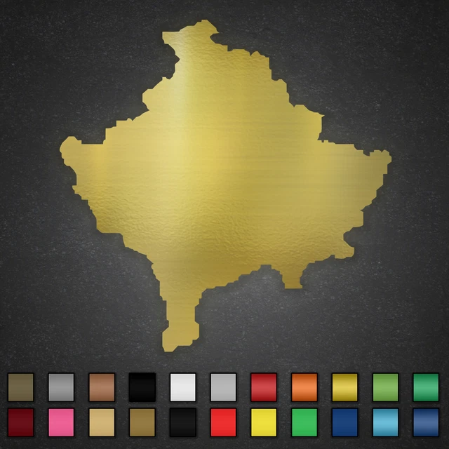 KOSOVO AUFKLEBER KARTE Umriss Sticker Landkarte Kosova Map Auto