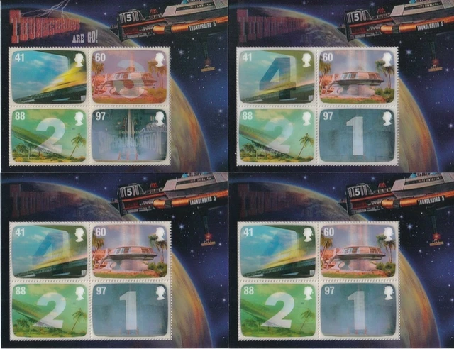 GB 2011 dieci x fogli miniature 3D Thunderbirds MS3142 MNH FV £28,60 LOOK!