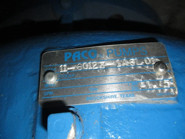 Paco Pump 11-60123-1A6L01 11.75" Refurbished 3