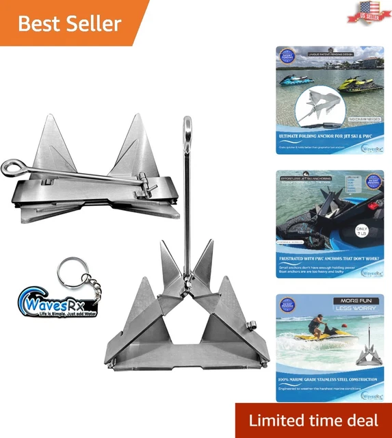 Stainless Steel Folding TriAnchor - Ultimate Grab & Hold - Compact Design - 7lb