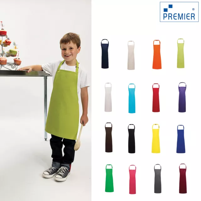 Premier Unisex Kids Apron (PR149) - Childrens Crafts School Neckband Bib Aprons