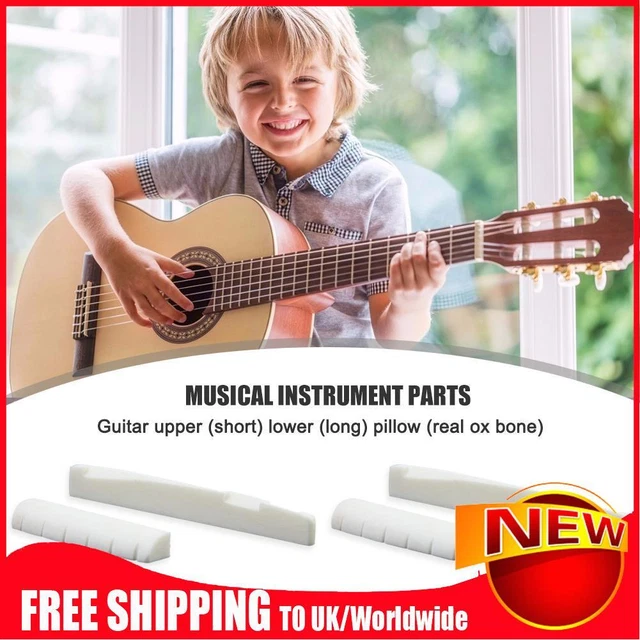 4pcs Bone Guitar Bridge Nut Saddle for 6 String Guitar Stringed Instrument Parts