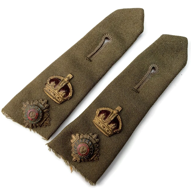 WW2 BRITISH ARMY Officers Insignia Pips Rank Epaulette PAIR ...